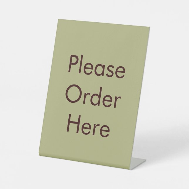 Please Order Here Green Sage Pedestal Sign (Front)