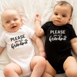 Please pass me to Grandma Funny Grandma to be Gift Baby Bodysuit