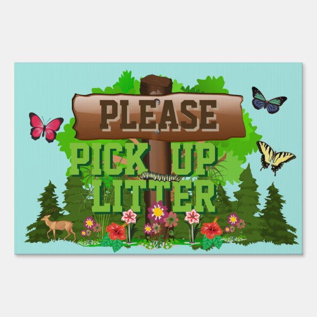 Please Pick Up Litter Sign (Front)