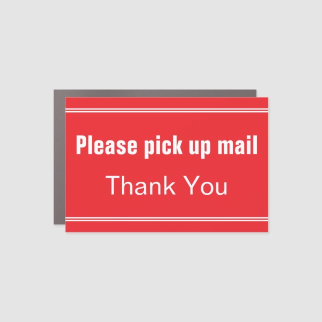 Please Pick Up Mail Thank You Red Mailbox Magnet (Front)