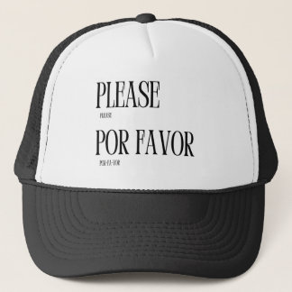 Please Por Favor Learn Language Exchange Flashcard Trucker Hat
