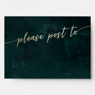 Please post to emerall and faux gold envelope