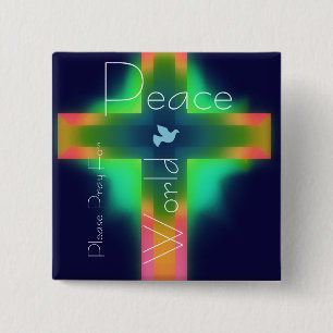 please pray for world peace pinback button