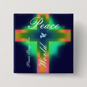 please pray for world peace pinback button