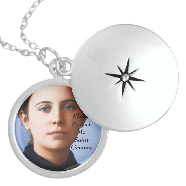 please protect me saint gemma locket necklace (Front)