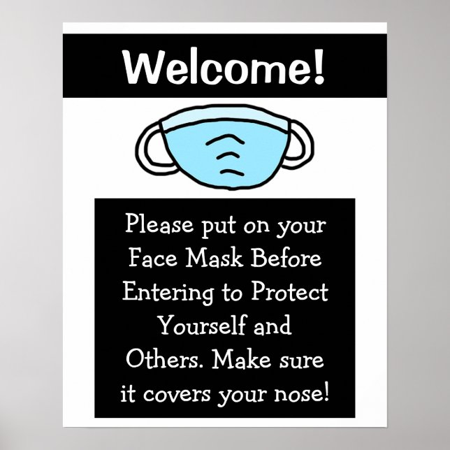 Please Put On Your Face Mask Sign (Front)