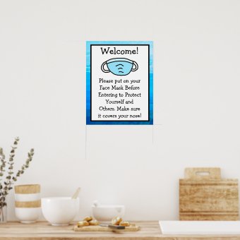 Please Put On Your Face Mask Sign | Zazzle