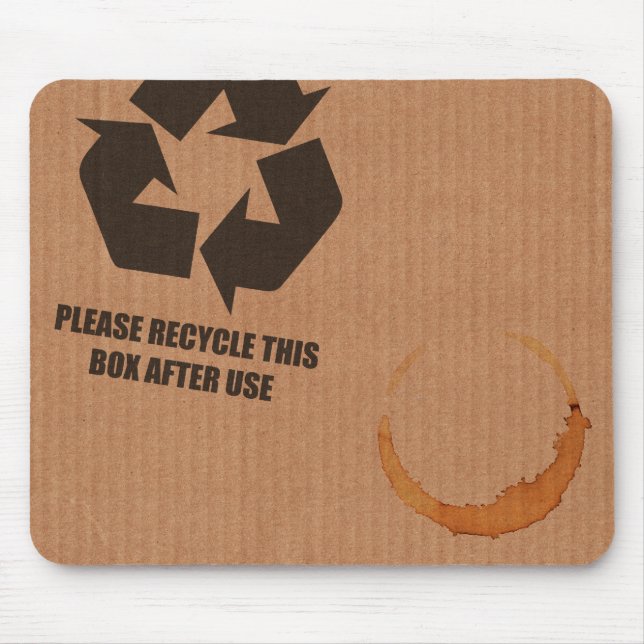 "please recycle box" cardboard mouse mat (Front)