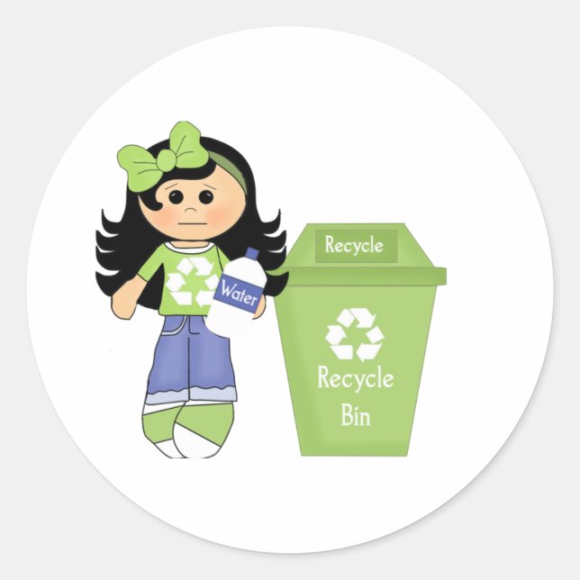 Please Recycle Classic Round Sticker (Front)