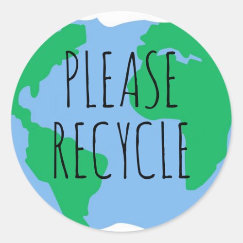 Please Recycle recycling Classic Round Sticker