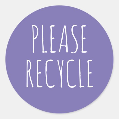 Please Recycle Reuse Save the Planet Green Classic Round Sticker