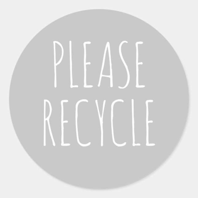 Please Recycle Reuse Save the Planet Green Classic Round Sticker (Front)