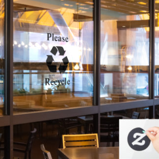 Please Recycle with Recycling Symbol Window Cling