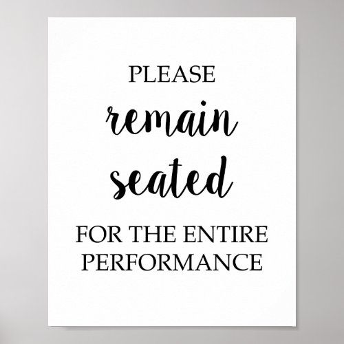 Please Remain Seated Poster