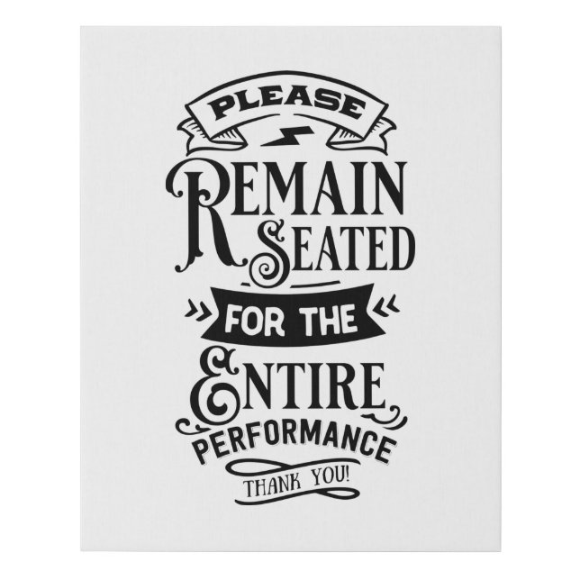 Please Remain Sitting Bathroom Faux Canvas Print (Front)