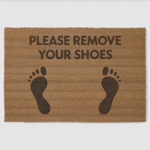 Please Remove Your Shoes Doormat Fiber Doormat