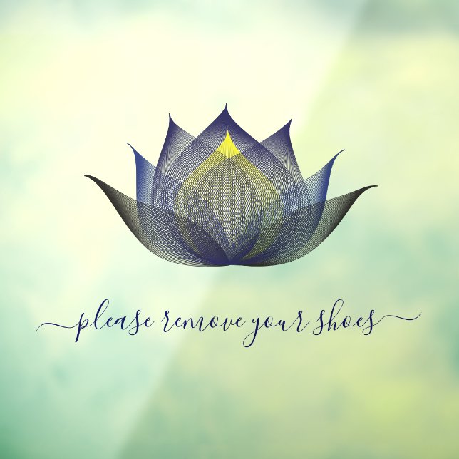 Please Remove Your Shoes Lotus Flower Yoga Studio Window Cling (Sheet 3)