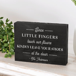 Please Remove Your Shoes Personalized Wooden Box Sign