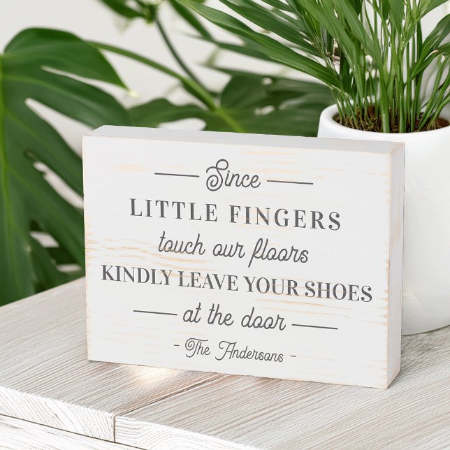 Please Remove Your Shoes Personalized Wooden Box Sign (Creator Uploaded)
