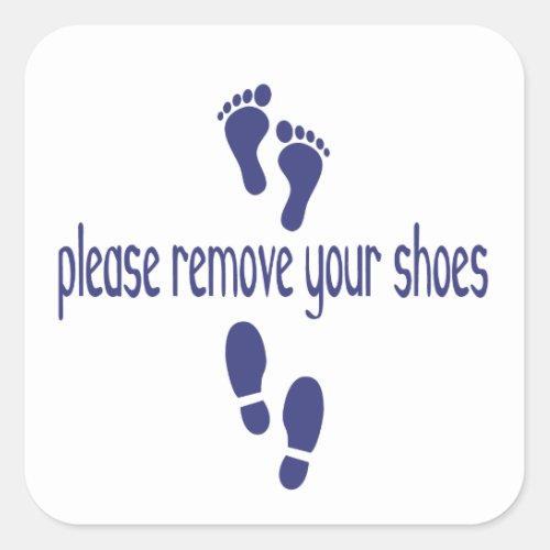 Please Remove Your Shoes with feet sticker