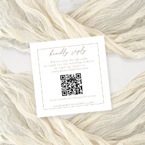 Please Reply QR Code Champagne Wedding RSVP Enclosure Card