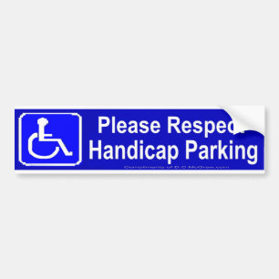 Please Respect Handicap Parking Bumper Sticker