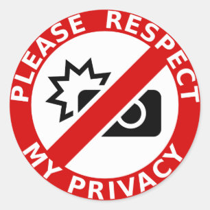 Please respect my privacy classic round sticker