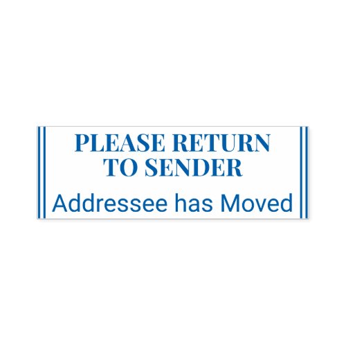 Please Return to Sender Addressee has Moved Self_inking Stamp