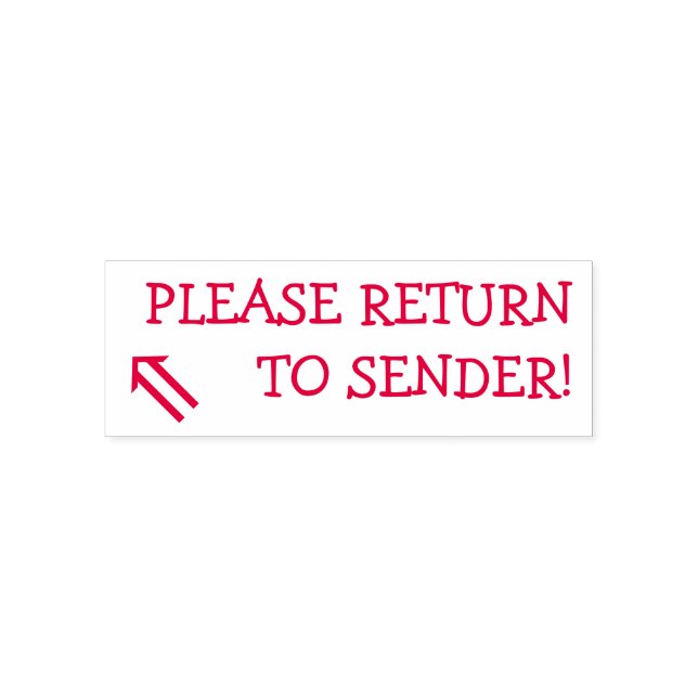 "PLEASE RETURN TO SENDER!" + Arrow Rubber Stamp (Design)
