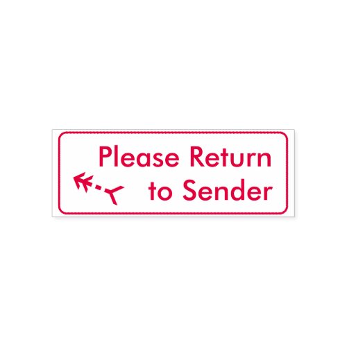 Please Return to Sender  Arrow Rubber Stamp