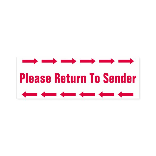 "Please Return To Sender" + Arrow Rubber Stamp (Design)