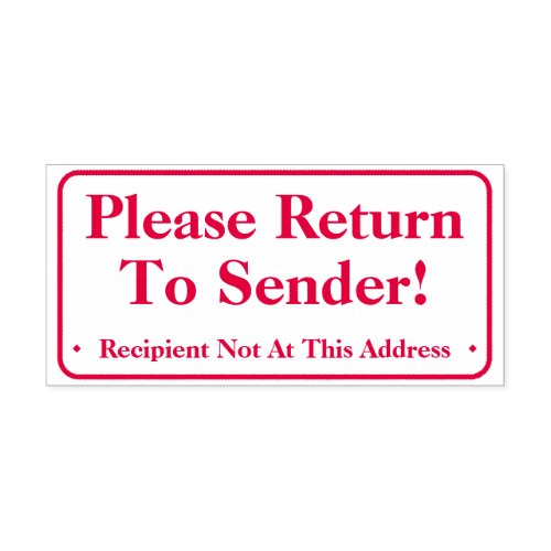 Please Return To Sender Rubber Stamp