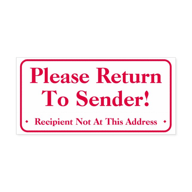 "Please Return To Sender!" Rubber Stamp (Design)
