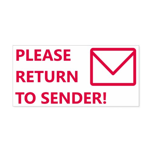 PLEASE RETURN TO SENDER Rubber Stamp