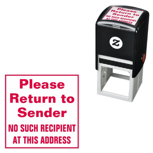 "Please Return to Sender" Rubber Stamp | Zazzle