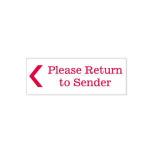 "Please Return to Sender" Rubber Stamp