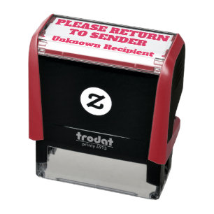 "PLEASE RETURN TO SENDER" "Unknown Recipient" Self-inking Stamp