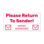 [ Thumbnail: "Please Return to Sender!" "Wrong Addressee" Self-Inking Stamp ]