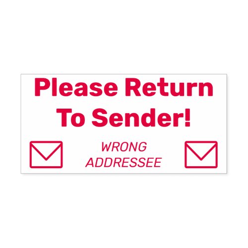 Please Return To Sender WRONG ADDRESSEE Self_inking Stamp