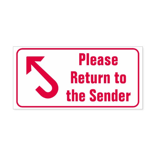 Please Return to the Sender  Arrow Rubber Stamp