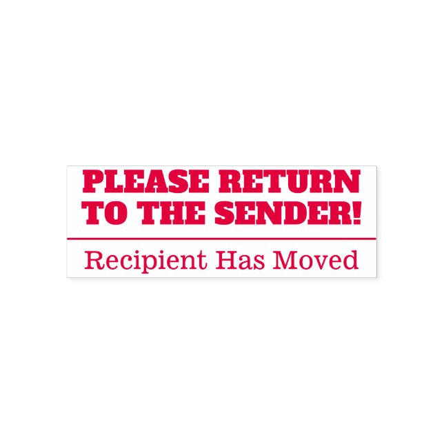 "PLEASE RETURN TO THE SENDER!" Rubber Stamp (Design)