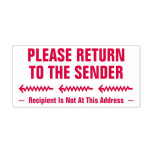 "PLEASE RETURN TO THE SENDER" Rubber Stamp