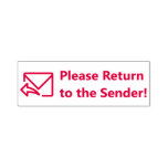 [ Thumbnail: "Please Return to The Sender!" Rubber Stamp ]