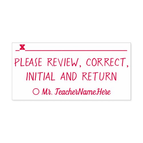 Please review correct initial and return Self_inking Stamp