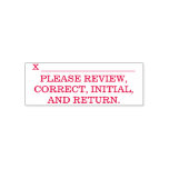 [ Thumbnail: "Please Review, Correct, Initial and Return." Self-Inking Stamp ]