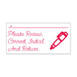 [ Thumbnail: "Please Review, Correct, Initial, and Return" Self-Inking Stamp ]