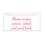 [ Thumbnail: "Please Review, Correct, Initial, and Send Back." Self-Inking Stamp ]