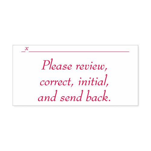 Please review correct initial and send back Self_inking Stamp