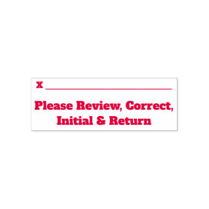 "Please Review, Correct, Initial & Return" Self-inking Stamp