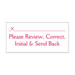 [ Thumbnail: "Please Review, Correct, Initial & Send Back" Self-Inking Stamp ]